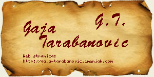 Gaja Tarabanović vizit kartica